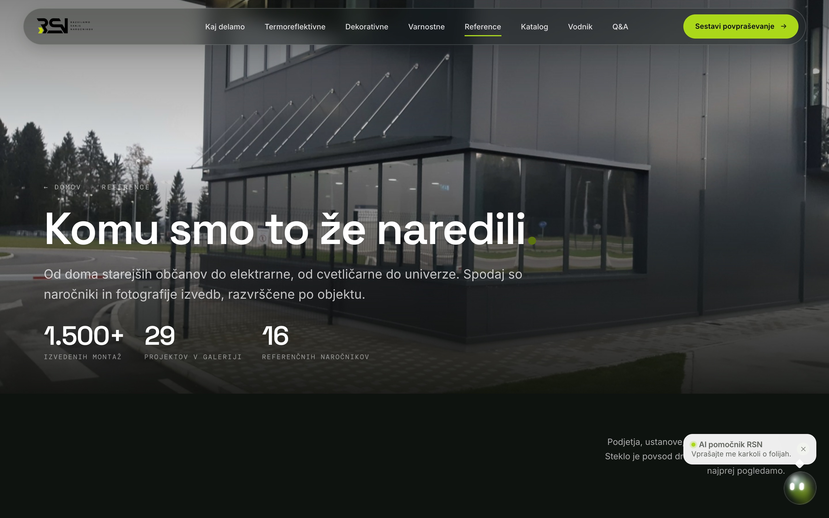 RSN references page, 29 projects with photos